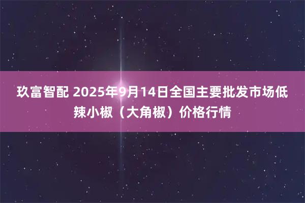 玖富智配 2025年9月14日全国主要批发市场低辣小椒（大角椒）价格行情