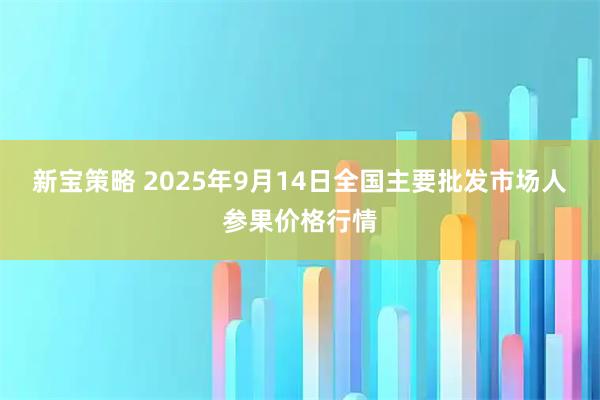 新宝策略 2025年9月14日全国主要批发市场人参果价格行情